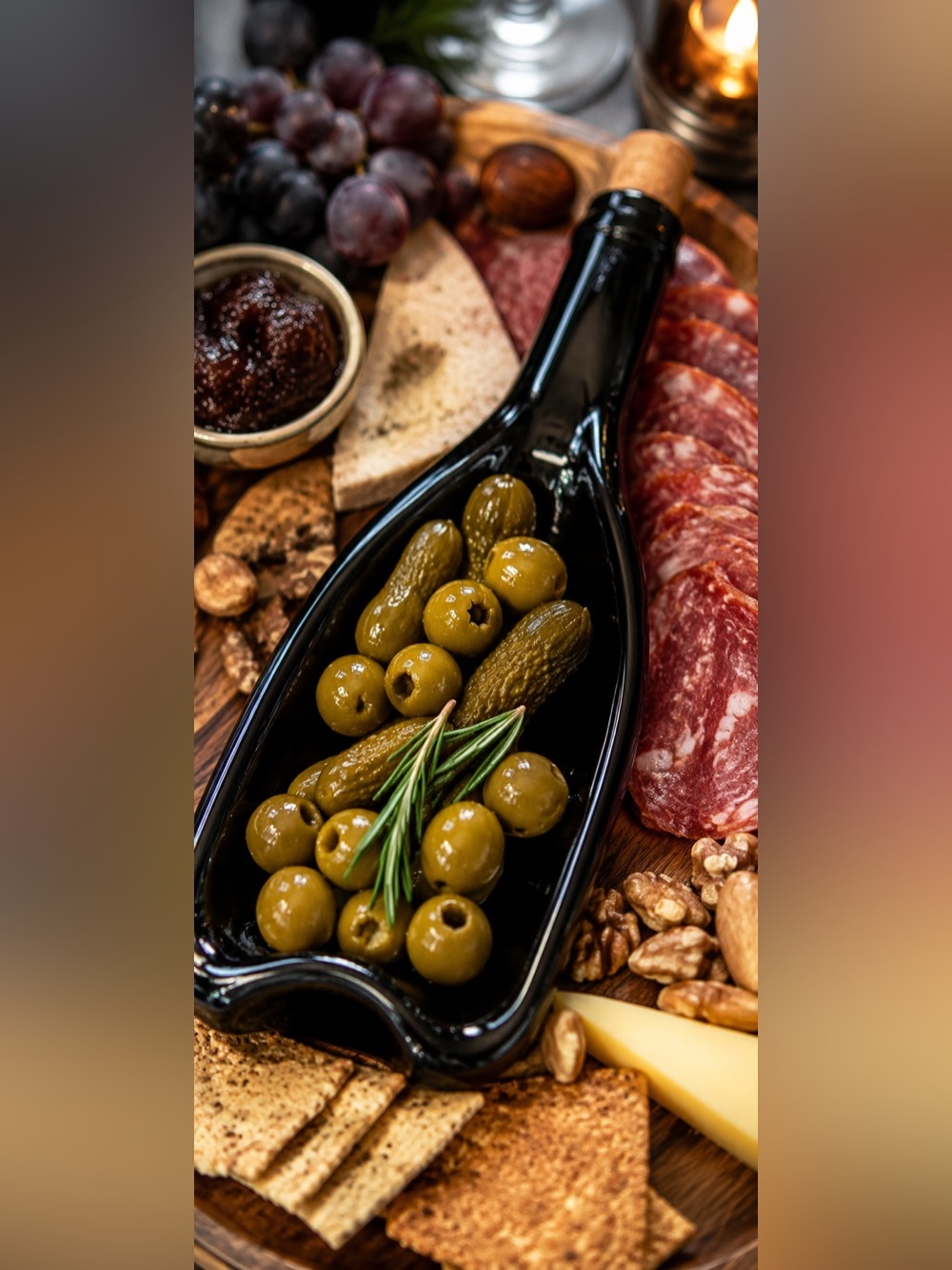 Recycled Flattened Wine Bottle Sculptural Serving Catch-all Dish #0515269